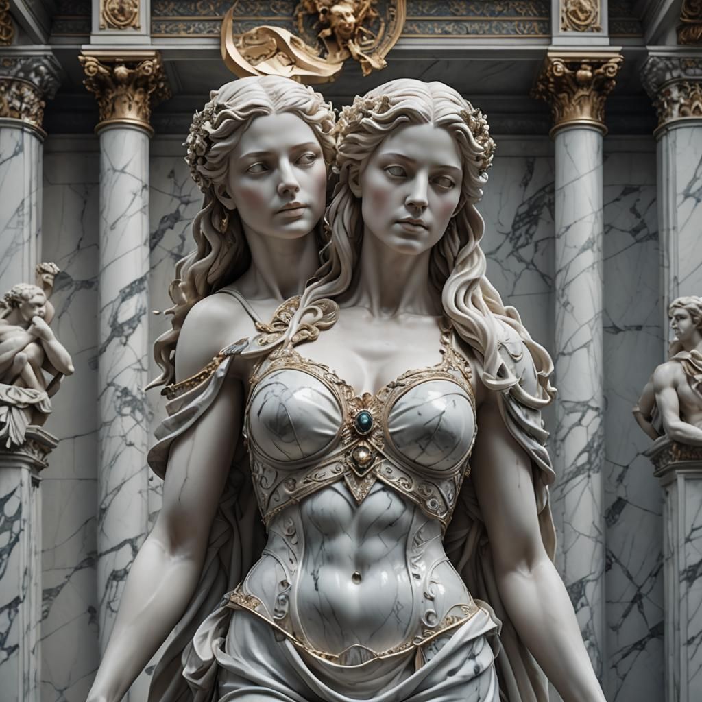 Marble Statue of a Beautiful Sun Goddess