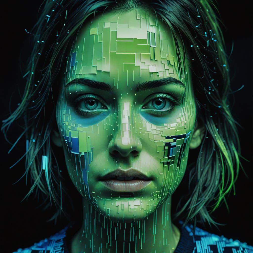 Distorted Reality in Neon Hues