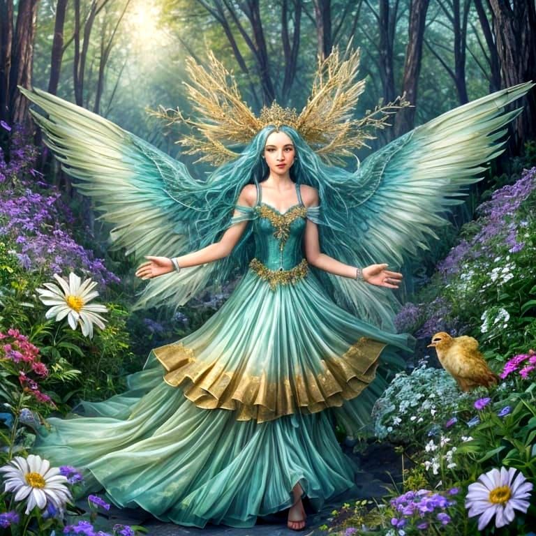 Ethereal Fairy in Dreamy Forest Setting
