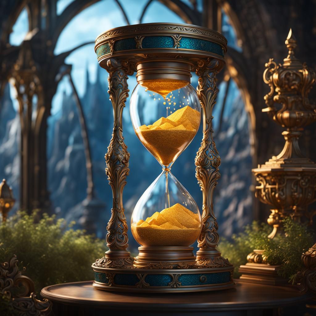 Crystal Hourglass: Detailed Fantasy Concept Art