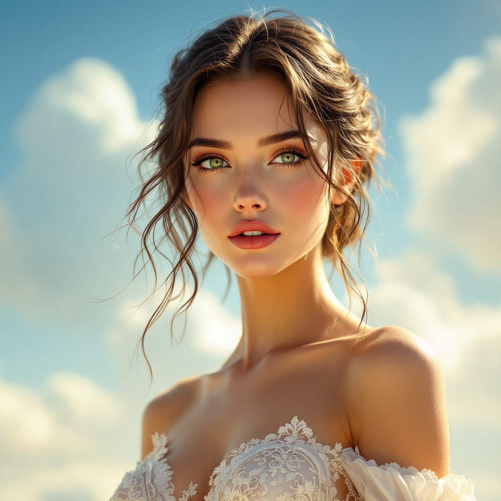 Ethereal Beauty in Cyberpunk Elegance