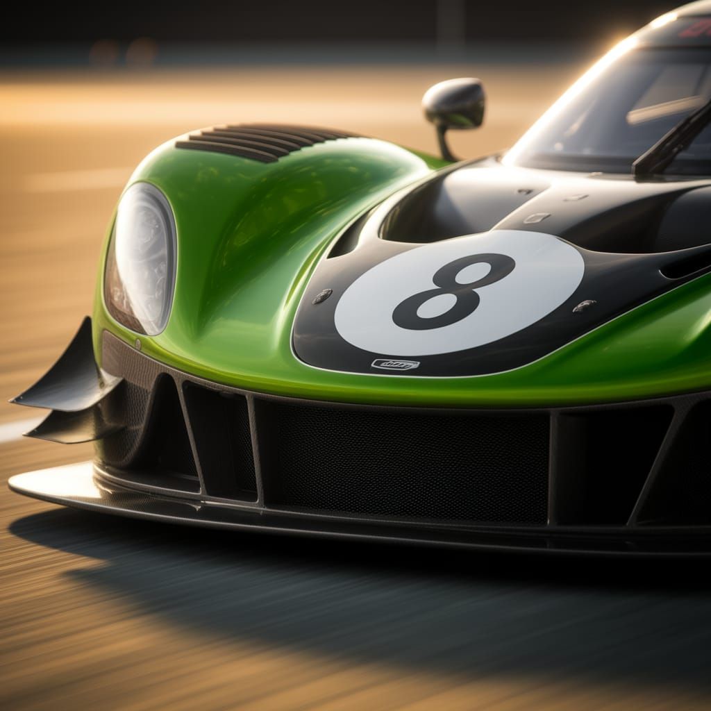 Racing Car in High Definition, Number 8 Dominates the Front