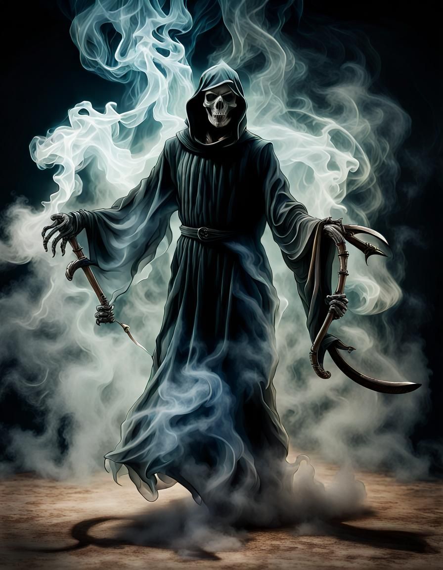 Smokey Grim Reaper in Double Exposure