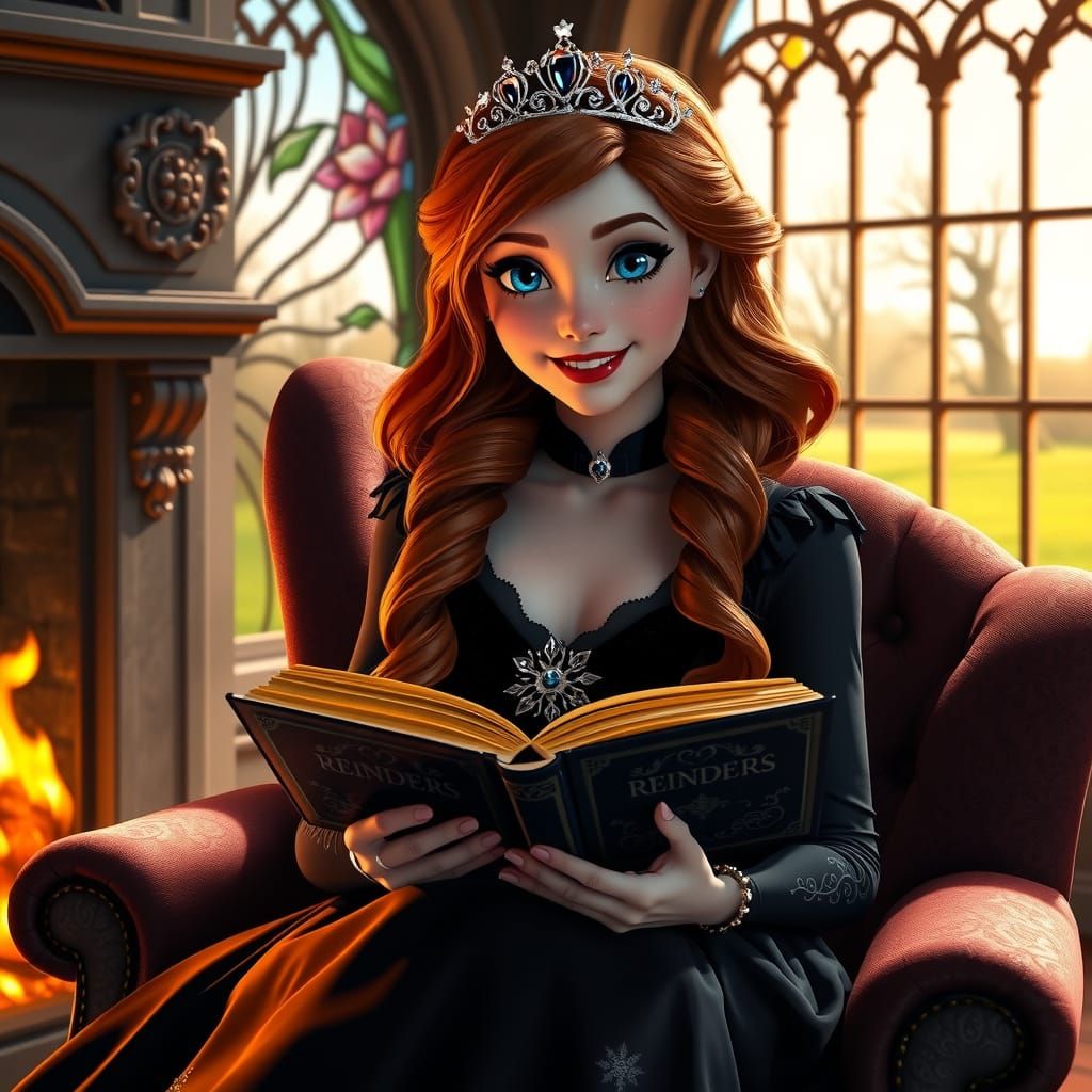 Princess Anna in Elegant Winter Wonderland