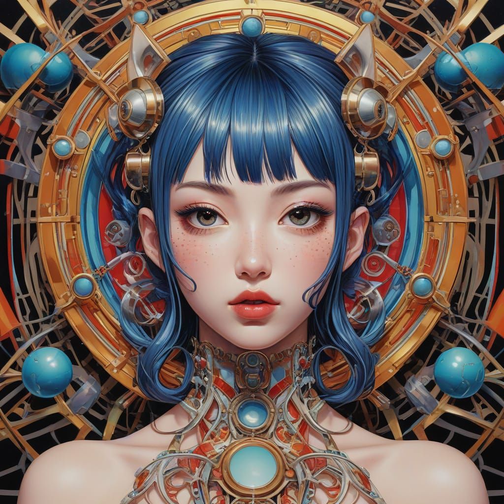 Vibrant Uterus in Cyberpunk Style Digital Painting