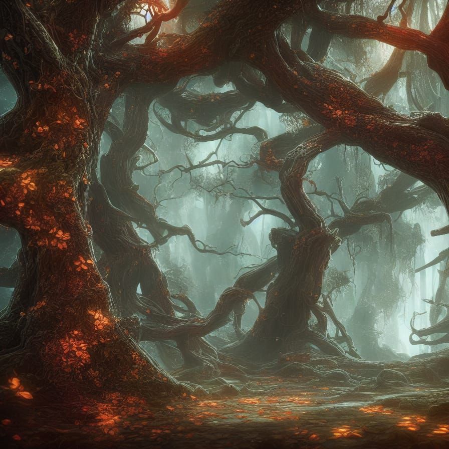 Mirror Trees in Detailed Digital Matte Painting