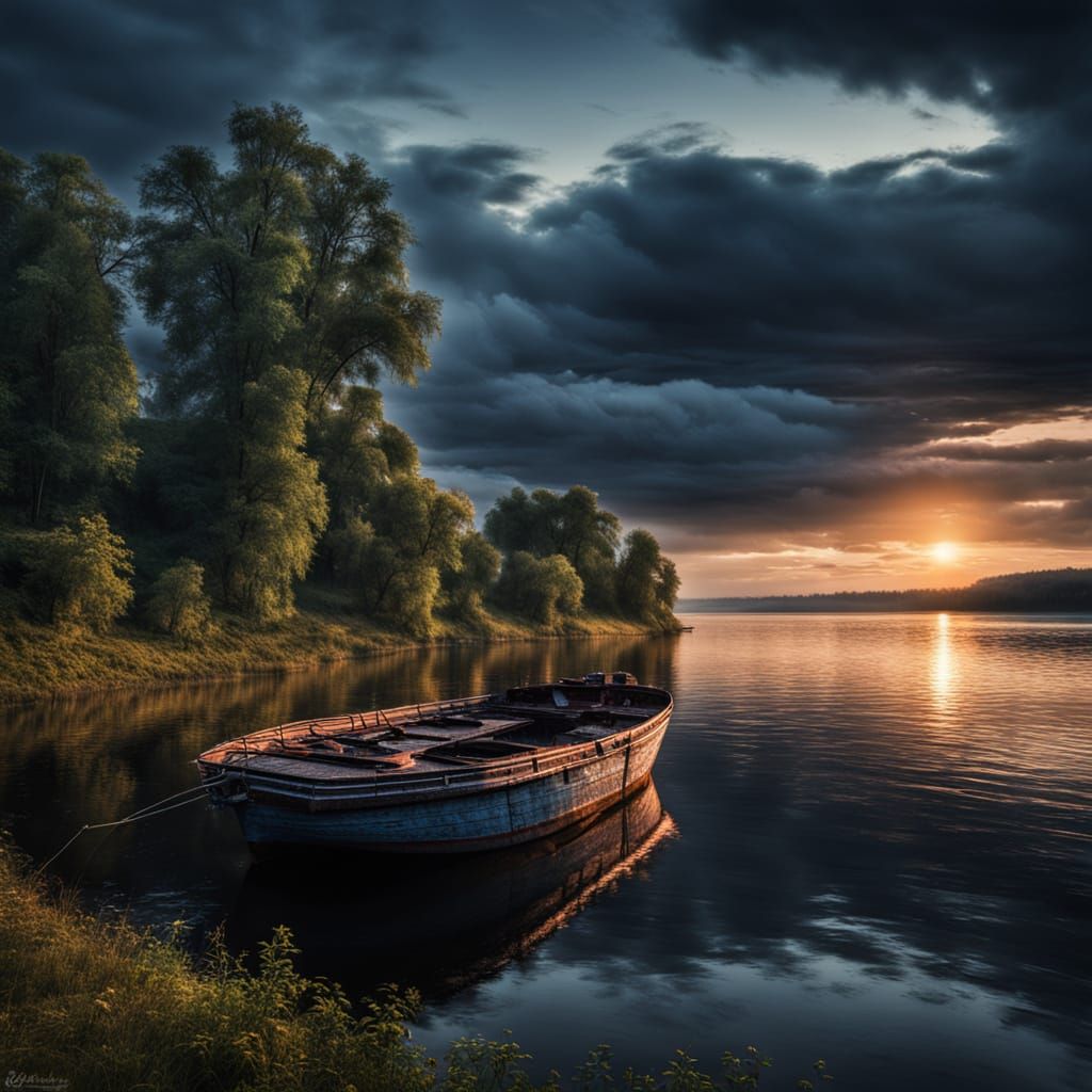 Volga River at Dawn in Hyperrealistic HDR