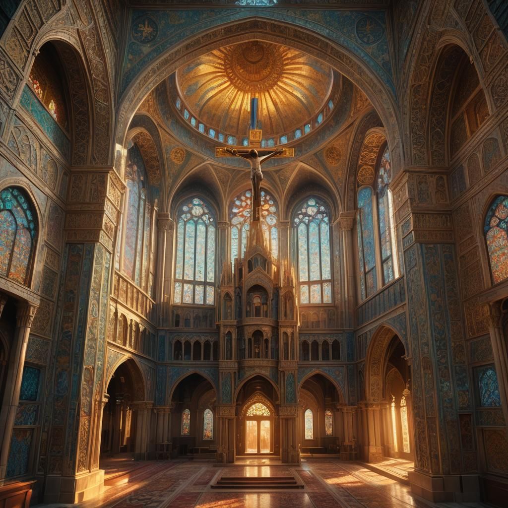Grandiose Mosque Converted from Church in Digital Matte Pain...