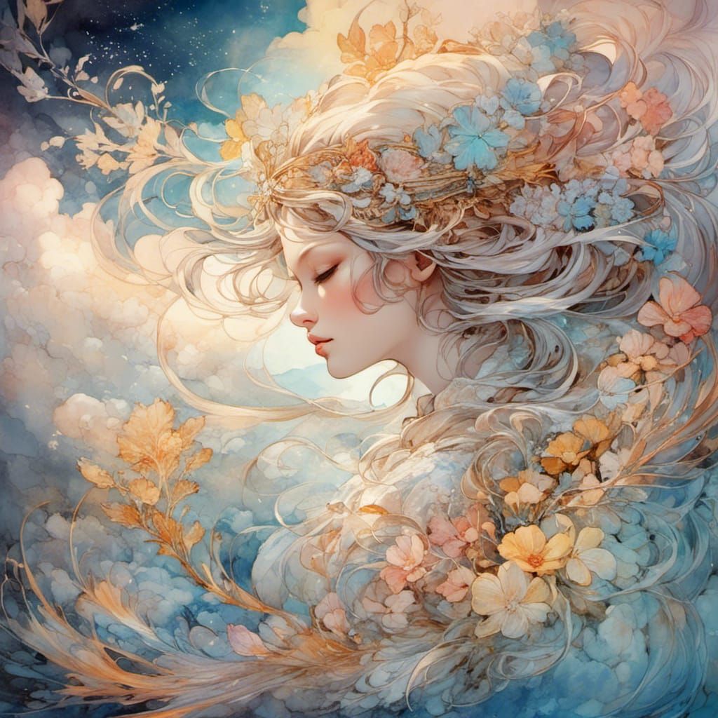 Summer Goddess in a Magical Fantasy Painting