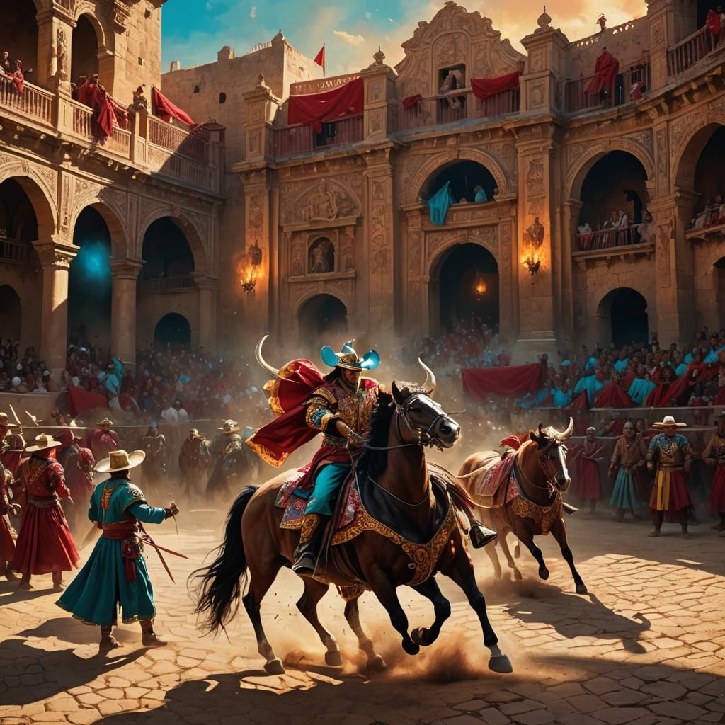 Fiery Bulls Clash with Toreros in Spanish Arena