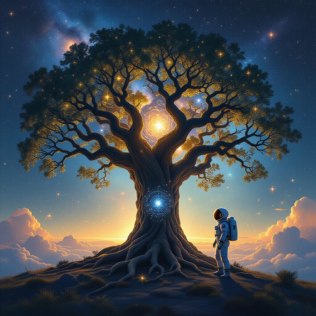 Cosmic Tree Suspended in Space