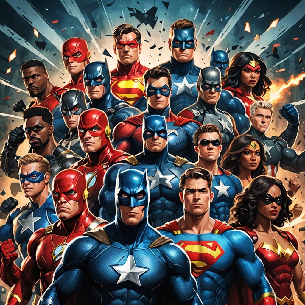 Superhero Smackdown Soundtrack Cover Art in 8k