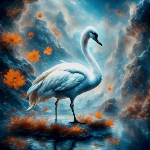 Swan-Fish Hybrid: AI-Generated Animal Art