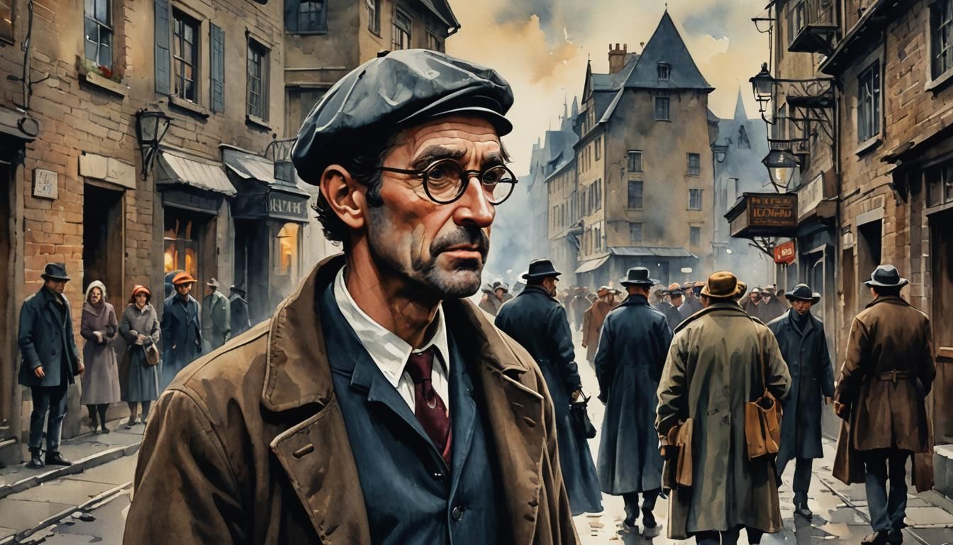 Medieval Alchemist Witch Portrait in Watercolor Style