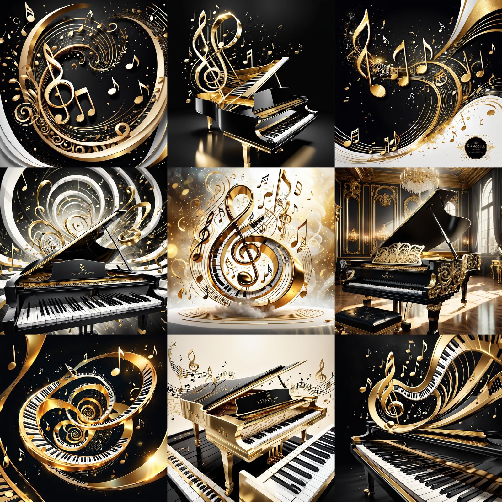 Elegant Piano Notes Dance in the Air