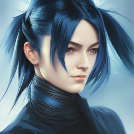 Detailed Portrait of a Female Ninja in Digital Art Style