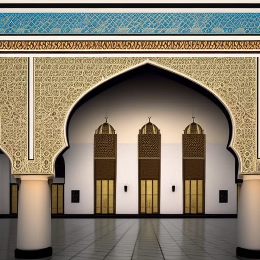 Modern Mosque Outdoor View: HD Professional Photo