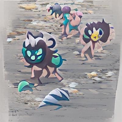 Stylized Alolan Meowth Digital Rendering