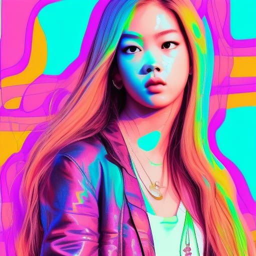 Holographic Astral Portrait Inspired by Rosé