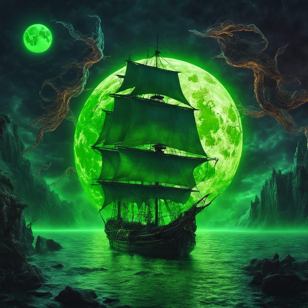 Neon Ghost in Spooky Halloween Style