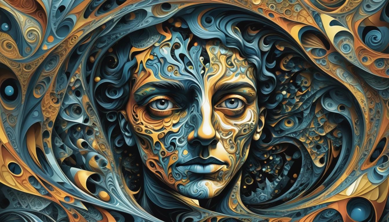Surreal Fantasy Portrait in an Escher Style