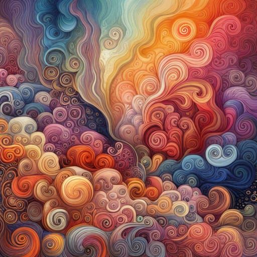 Magical Floral Cloudscape in Detailed Matte Painting Style