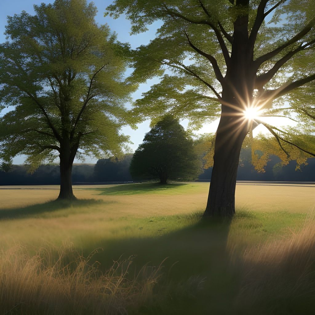 Golden Light in a Serene Oak and Maple Thicket