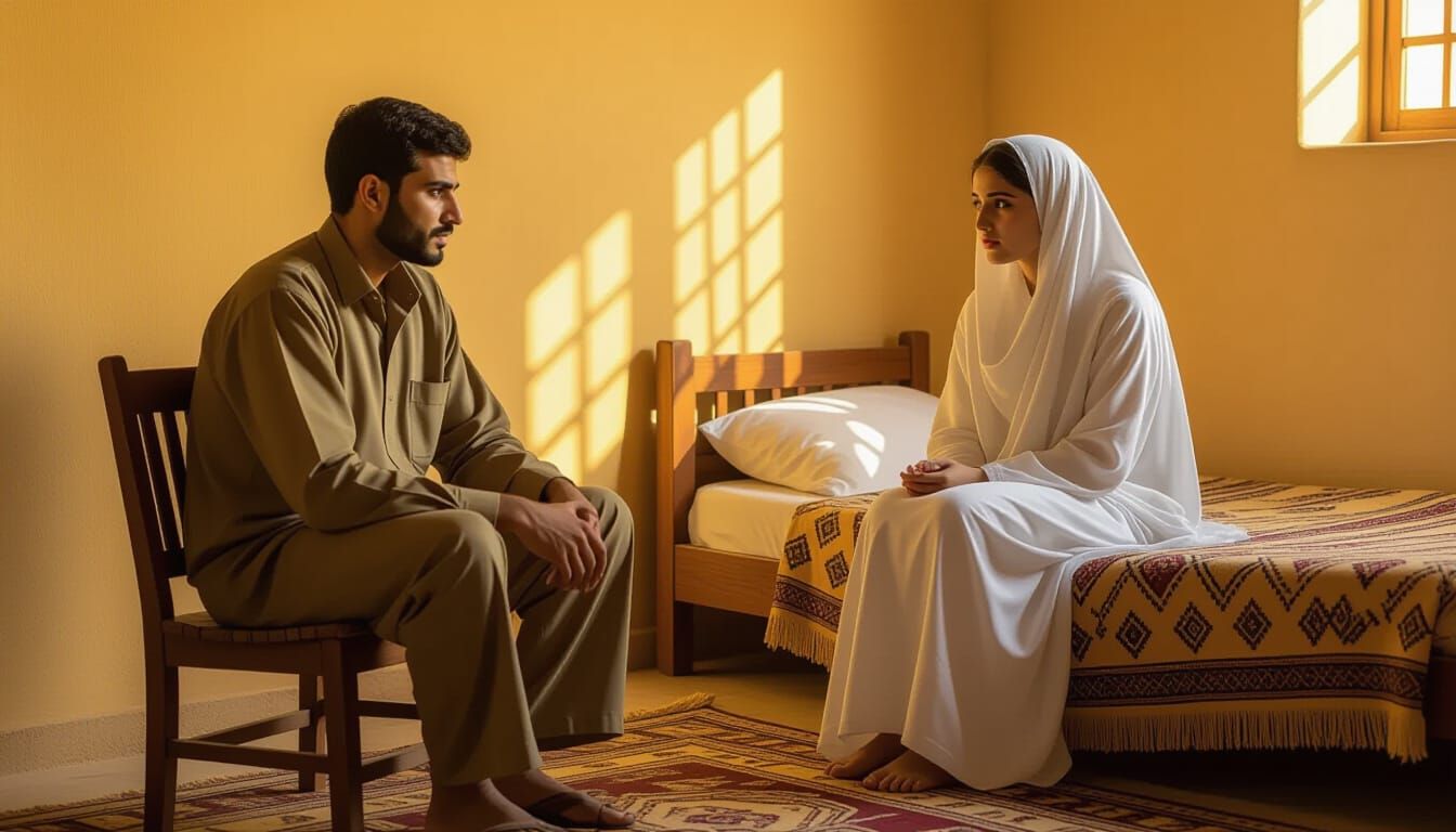 Photorealistic Desert Scene: A Quiet Conversation