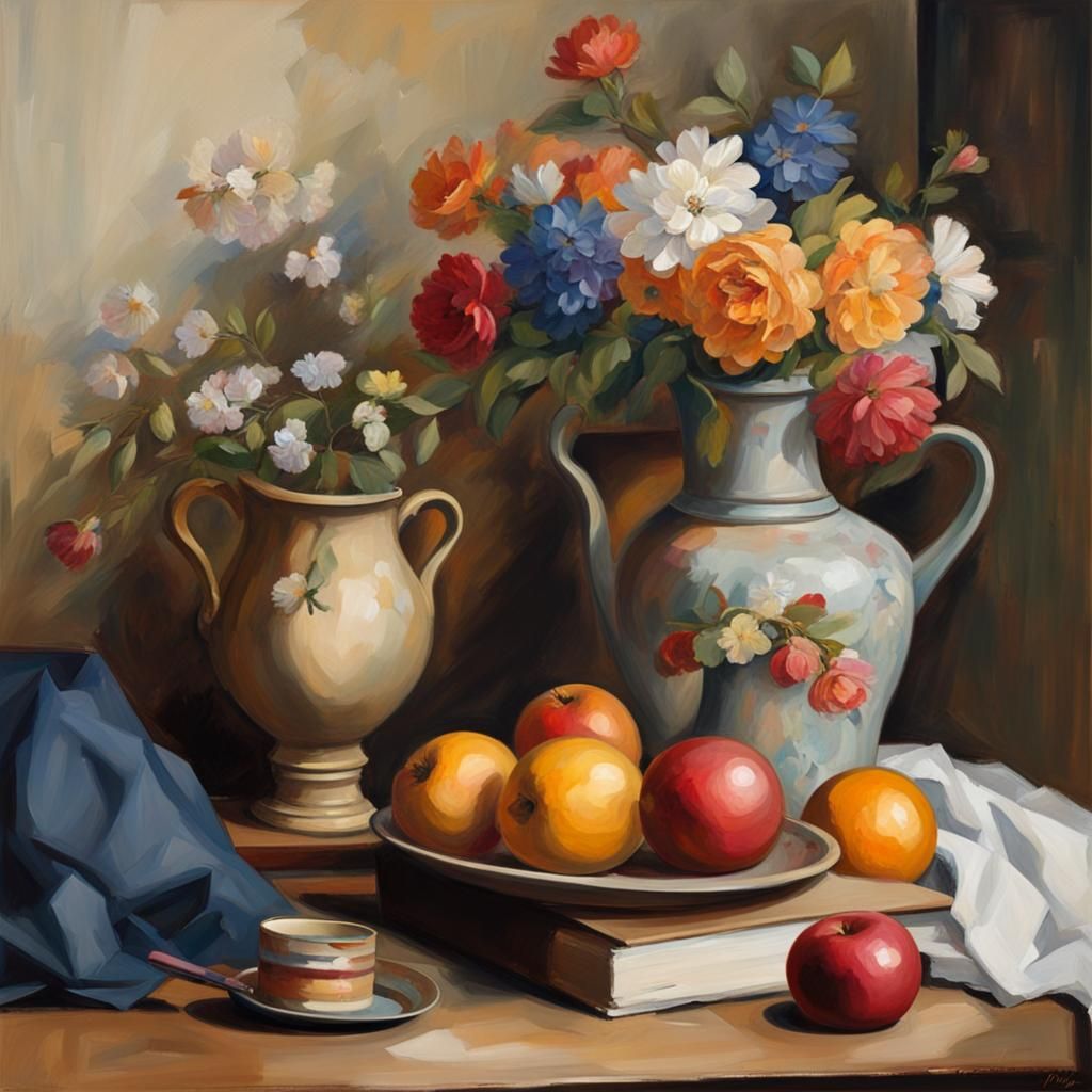 Elegant Still Life Painting of Church Hats
