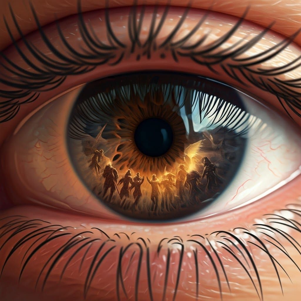 Cosmic Eye Battle: Angels vs. Demons