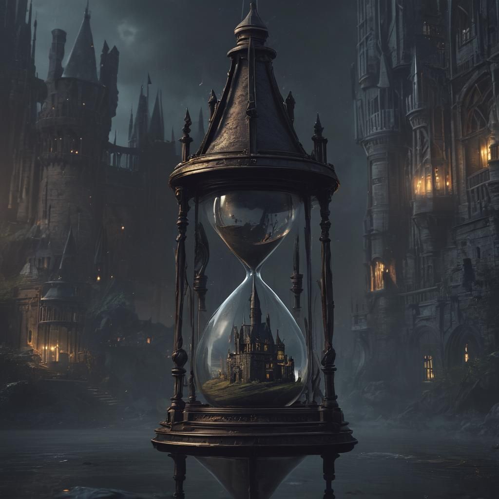 Hogwarts Castle Hourglass: Fantasy Concept Art