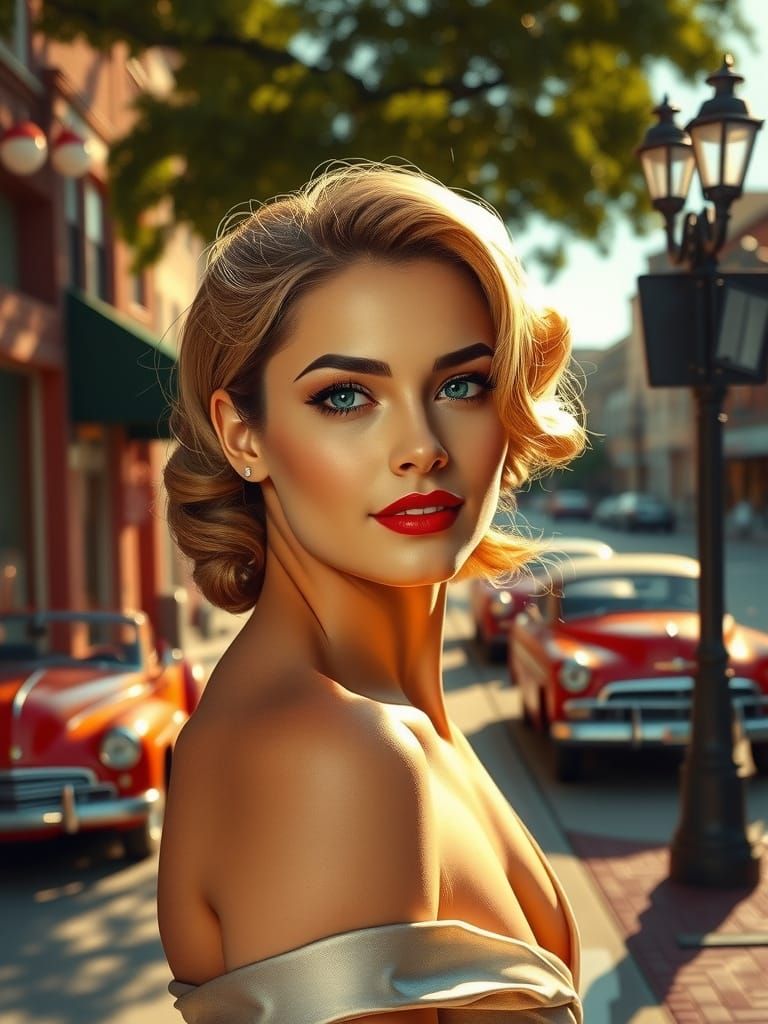 Timeless Elegance in 1950s American Town