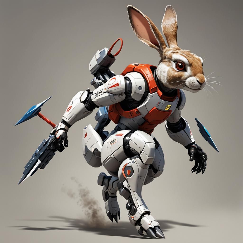 Speedster Hare: Rabbit in Futuristic Rocket Suit