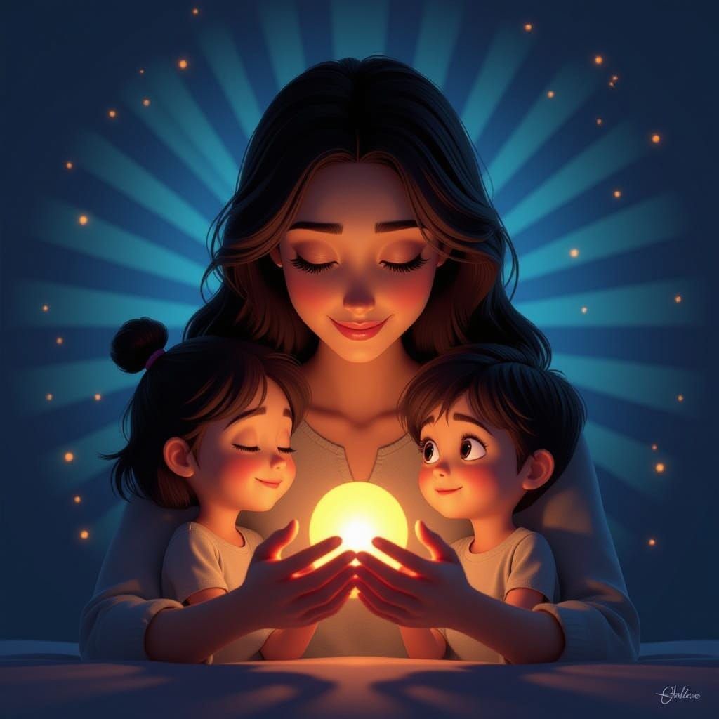 Mother and Child Portrait: Maternal Love and Hope