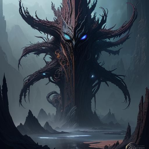 Detailed Symbiote Matte Painting in 8K