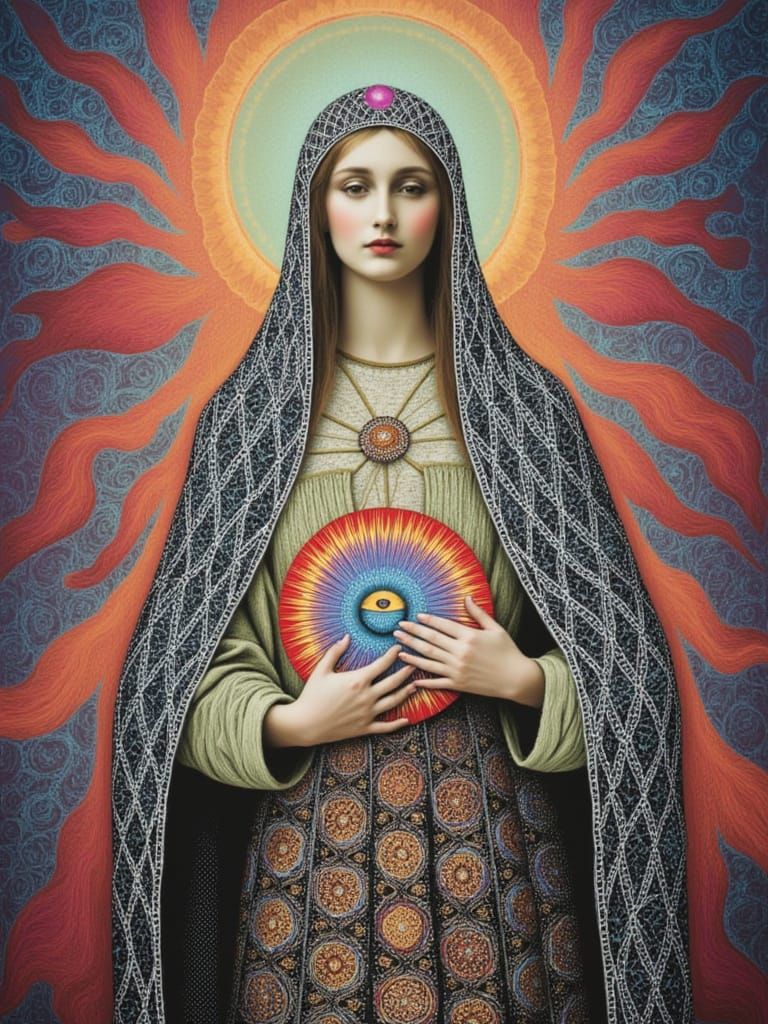 Mary's Evil Eye Protection in Pre-Raphaelite Style