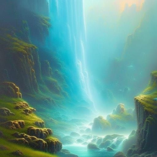 Hyperdetailed Ethereal Cave Interior in a Fantasy Style