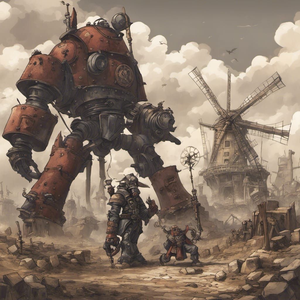 Warhammer 40k Don Quixote vs Steampunk Ork Windmill