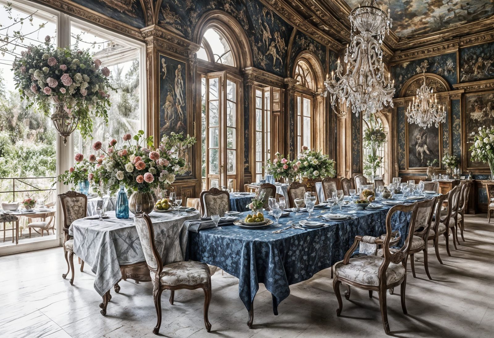 Aliens Celebrate in Surreal Restaurant, Photorealistic Style