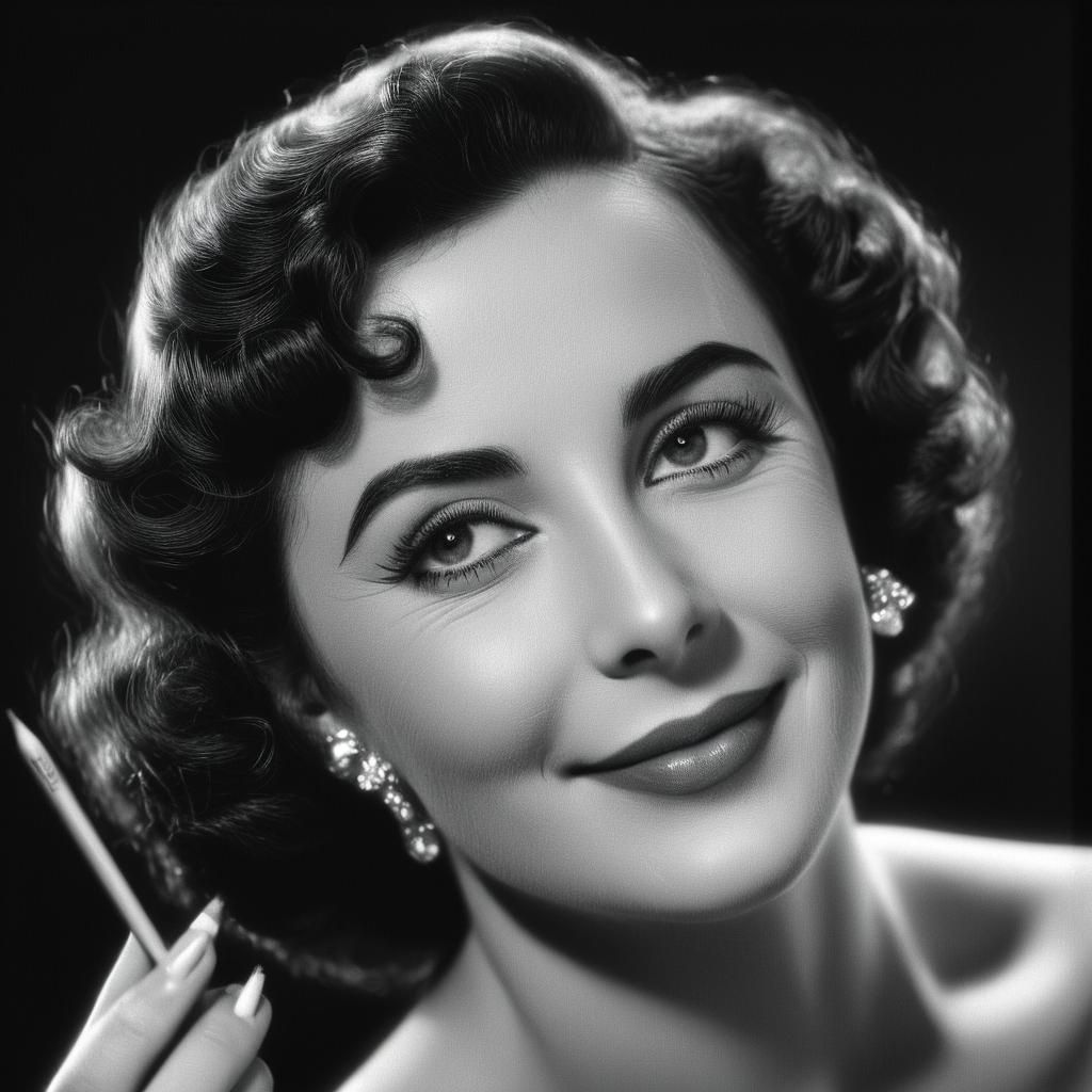 Vintage Liz Taylor Portrait in 3D