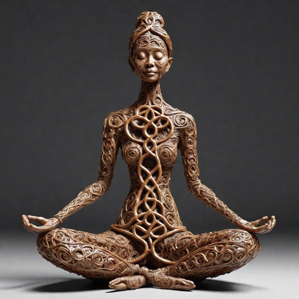 Pretzel Sculpture of Meditating Woman, in Giacometti Style