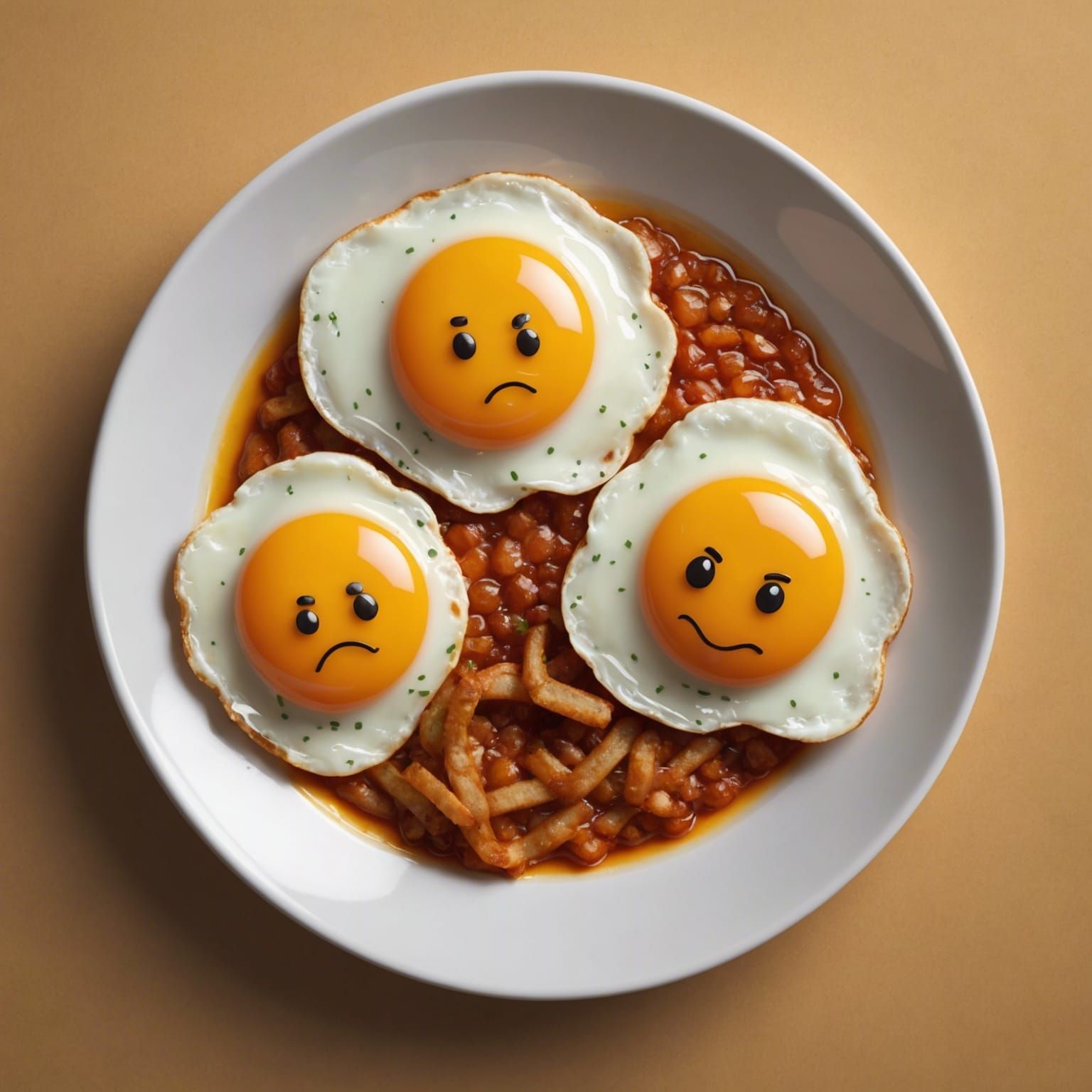 Worried Eggs Cartoon Scene in Pixar Style