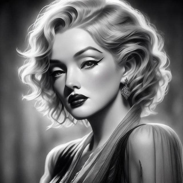 noir vibe portrait of Marilyn