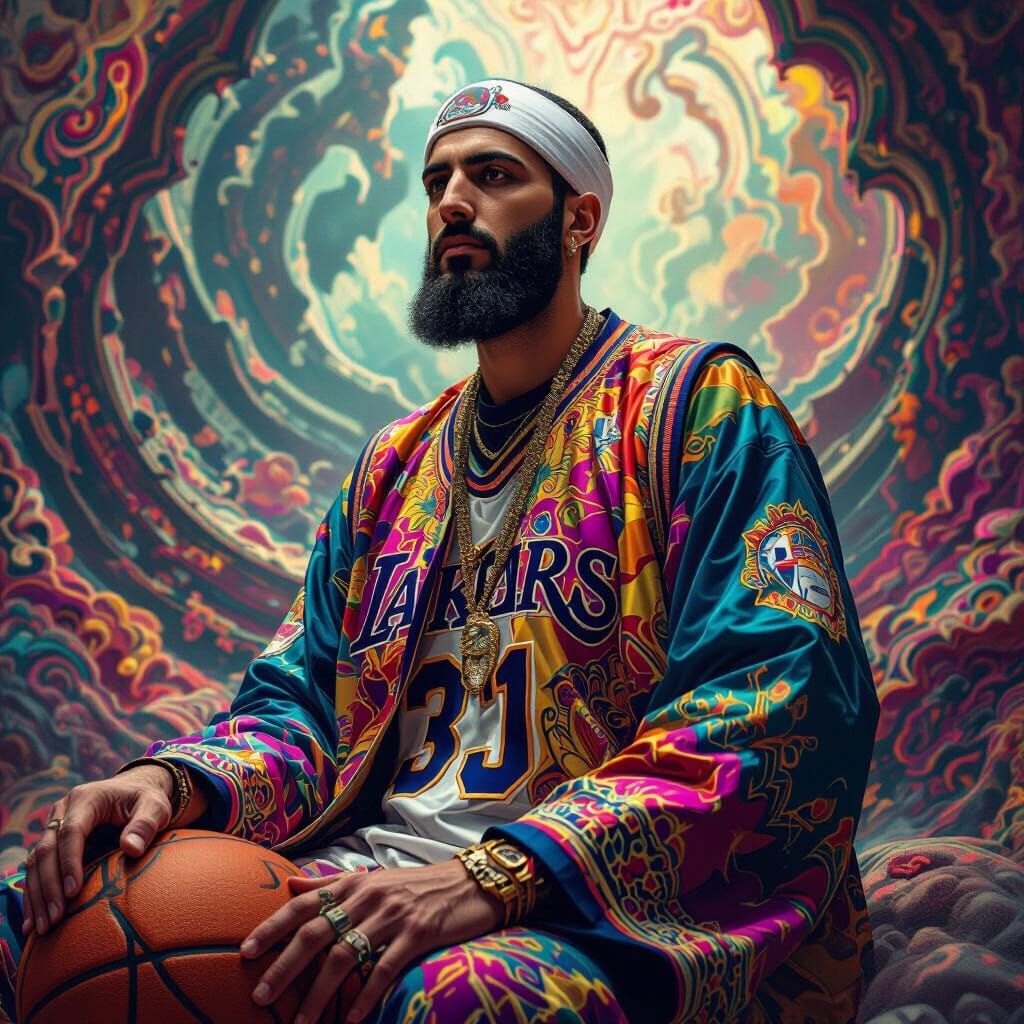 Mystical Basketball Player in Dreamlike Fantasy Art