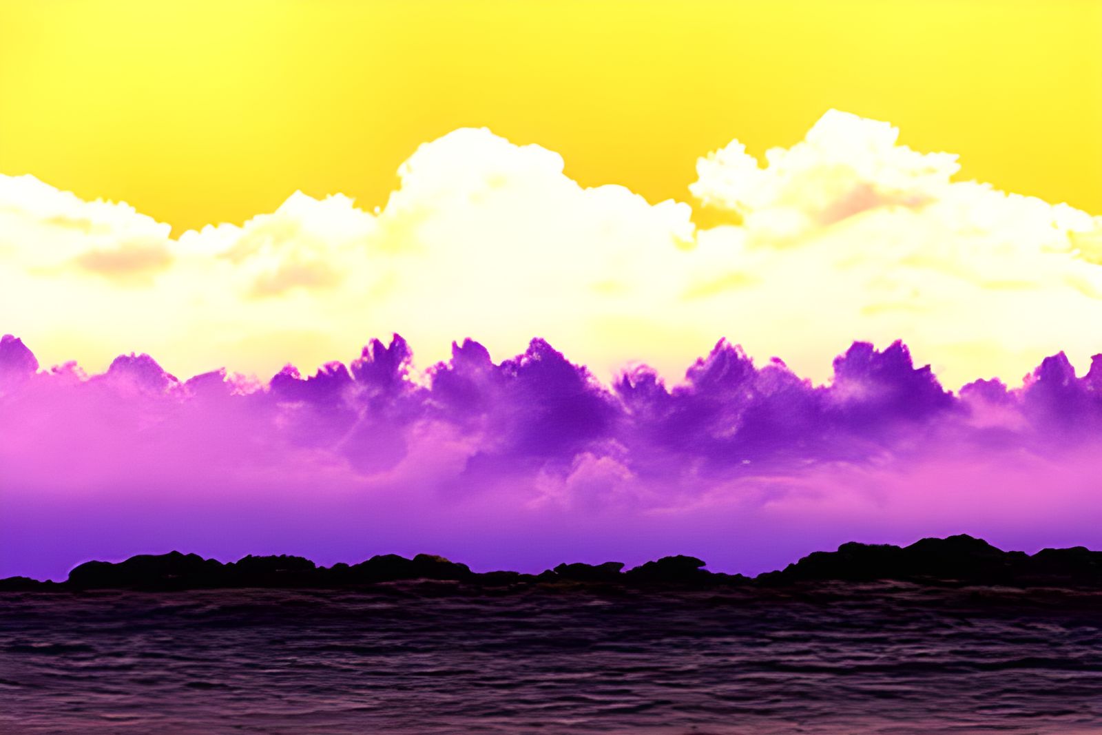 Vibrant Minimalist Sky with Feathered Clouds