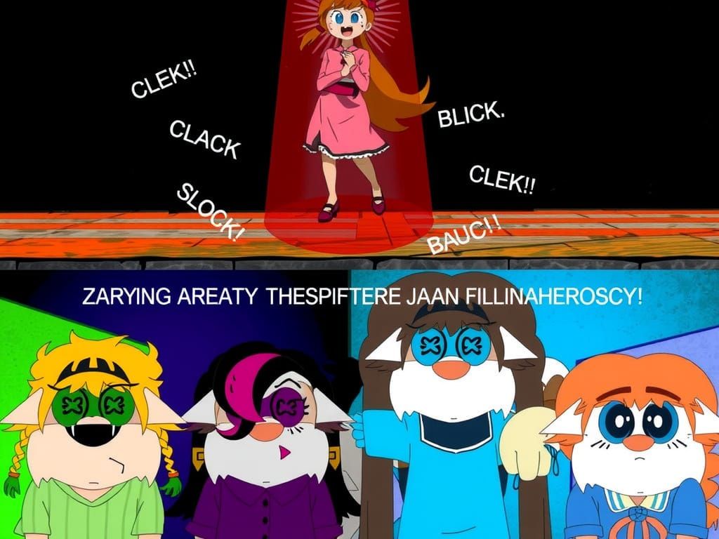 Anime Girl Tap Dancing with Orange Hair