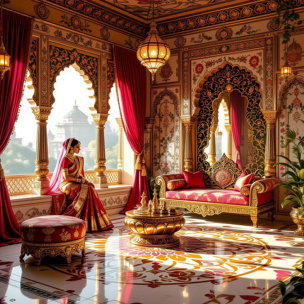 Fantasy Indian Dressing Room Inspired by Radha-Krishna Stori...