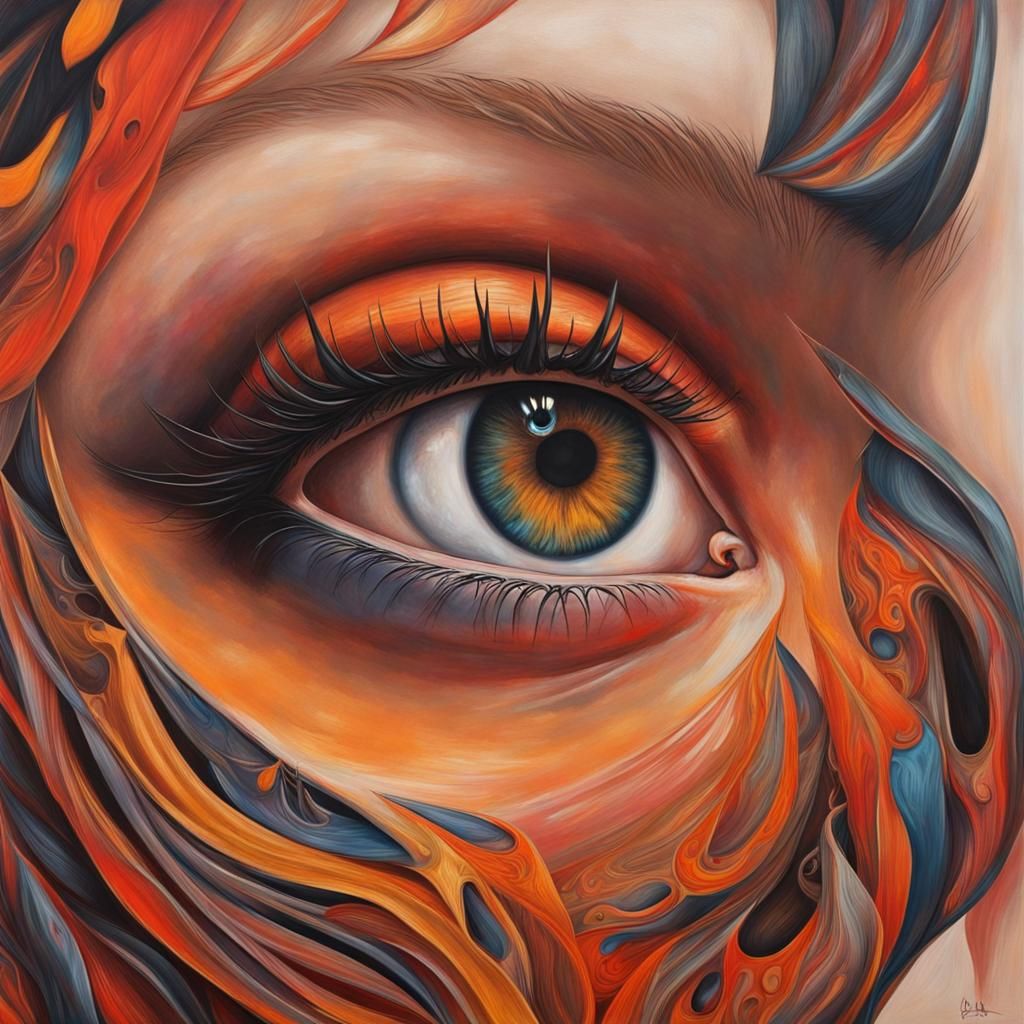 Hyperrealistic Lady Balefire Portrait in Abstract Style