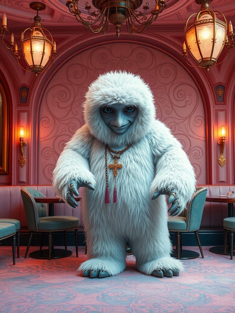 Fantasy Eskimo, Speakeasy Lounge, Vermiculation Texture, Pastel Colors, Tim Burton