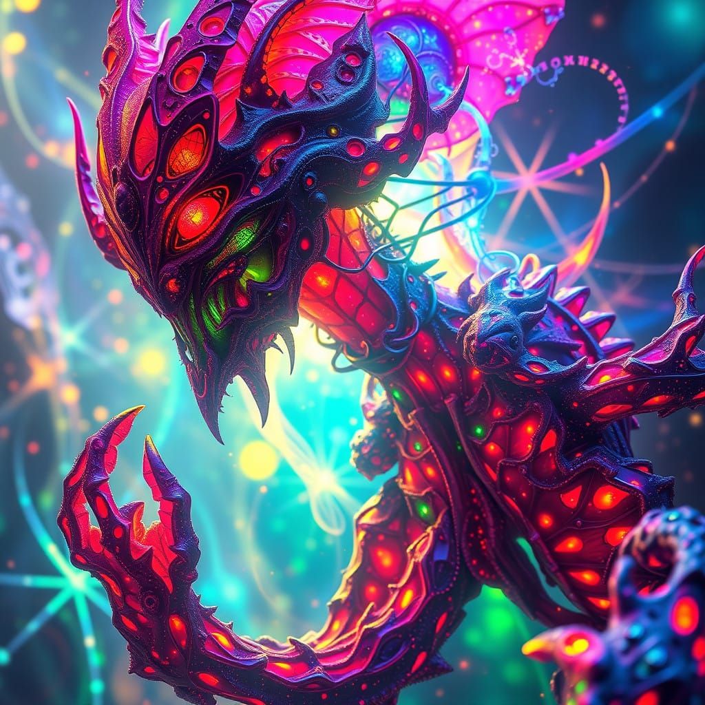 Luminescent Futuristic Scene in Neon Aesthetic